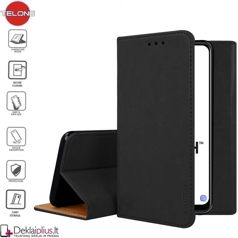 Telone grynos odos dėklas - juodas (Oppo A15) Telone grynos odos dėklas - juodas (Oppo A15)